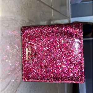 sparkly pink mats spade wallet